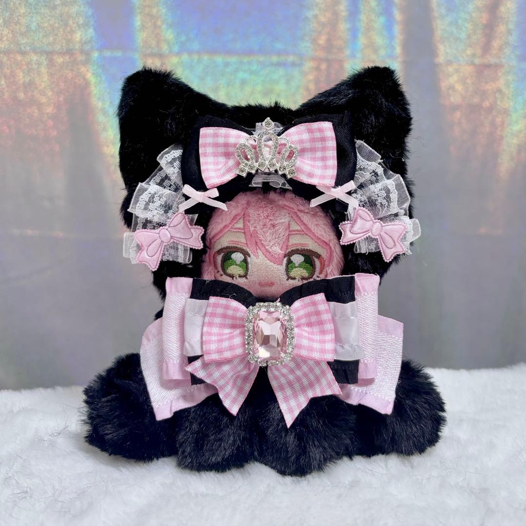 ぬい服(10cm〜13cm) 着ぐるみ 黒ピンク - メルカリ