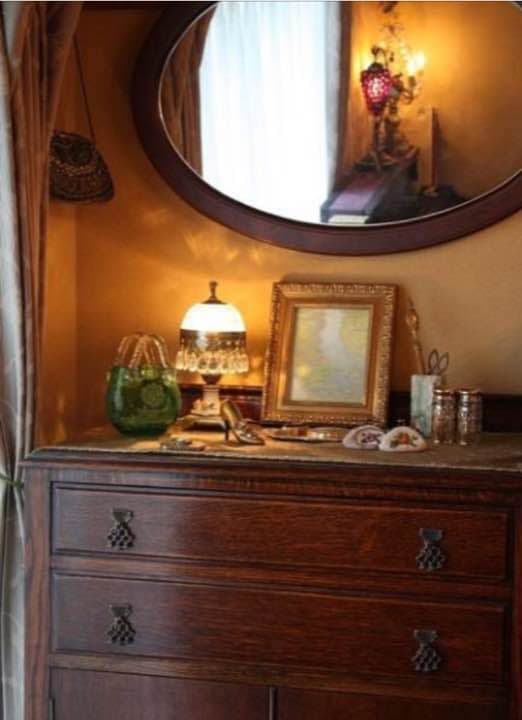 楕円形 木製鏡 高級オーダー家具 アンティーク風ミラー