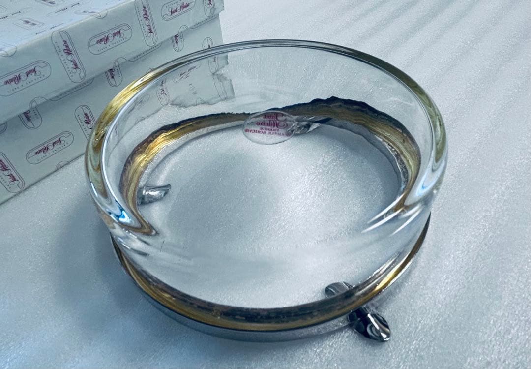 SAINT HILAIRE サンティレール クリスタル灰皿　銀製口枠