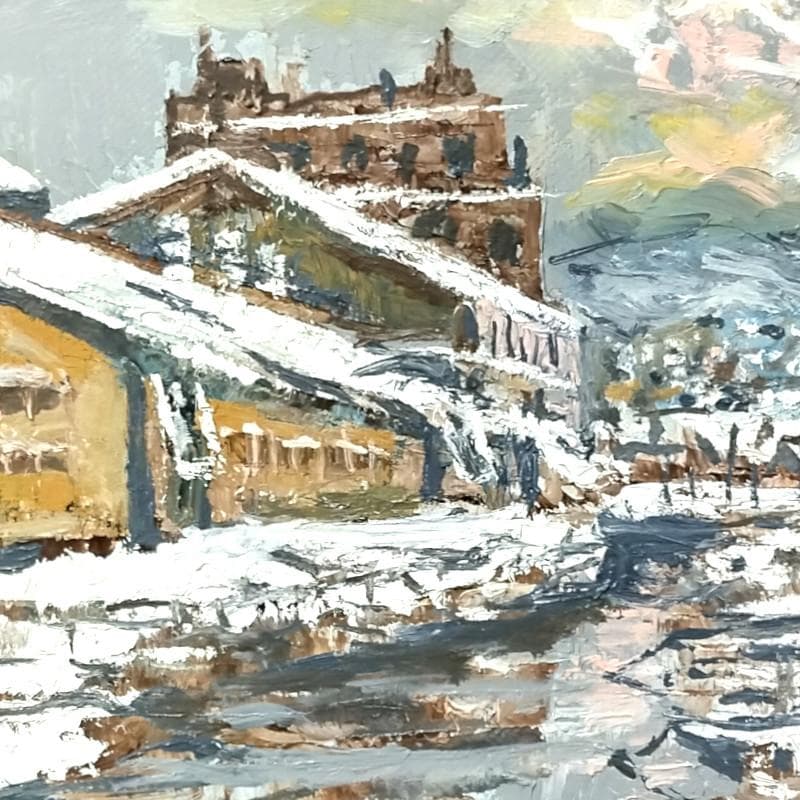 ☆高橋益之☆「冬の小樽運河」油絵　SMサイズ　新品！