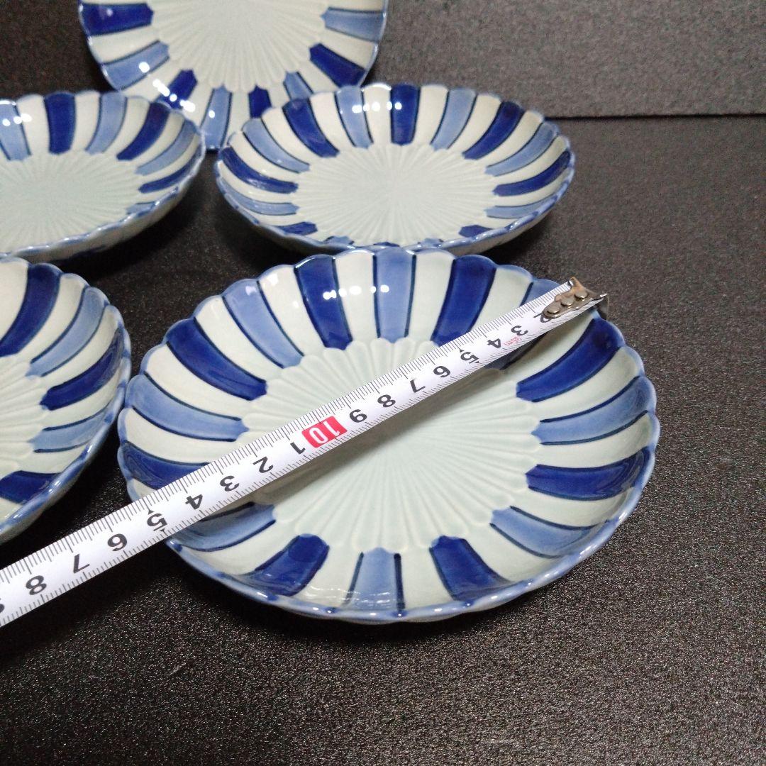 未使用 波佐見焼 林九郎窯 菊割 銘々皿5枚　お祝い