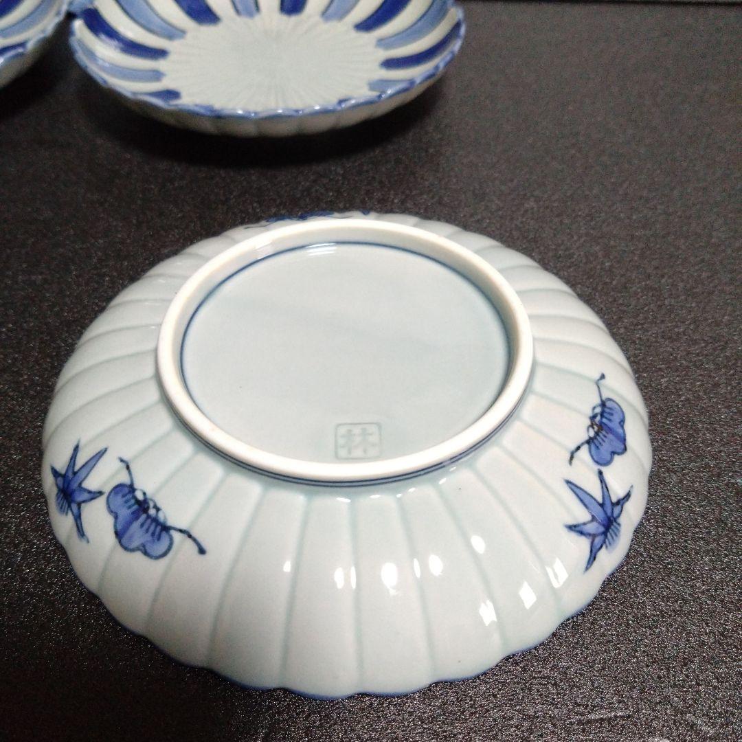 未使用 波佐見焼 林九郎窯 菊割 銘々皿5枚　お祝い