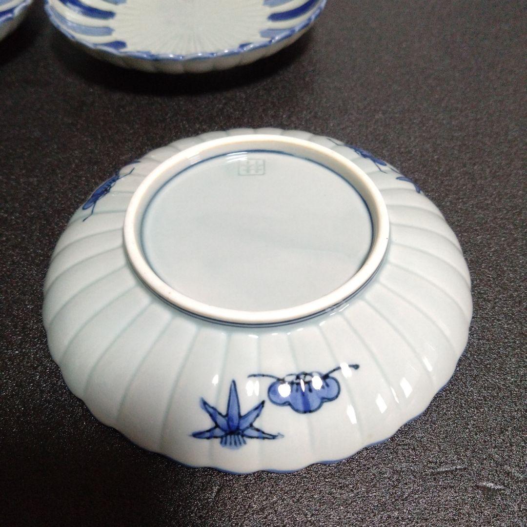 未使用 波佐見焼 林九郎窯 菊割 銘々皿5枚　お祝い