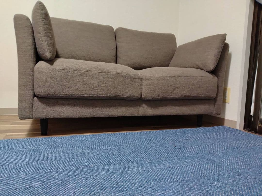 ニトリ　2人用布張りソファ　ダークモカ