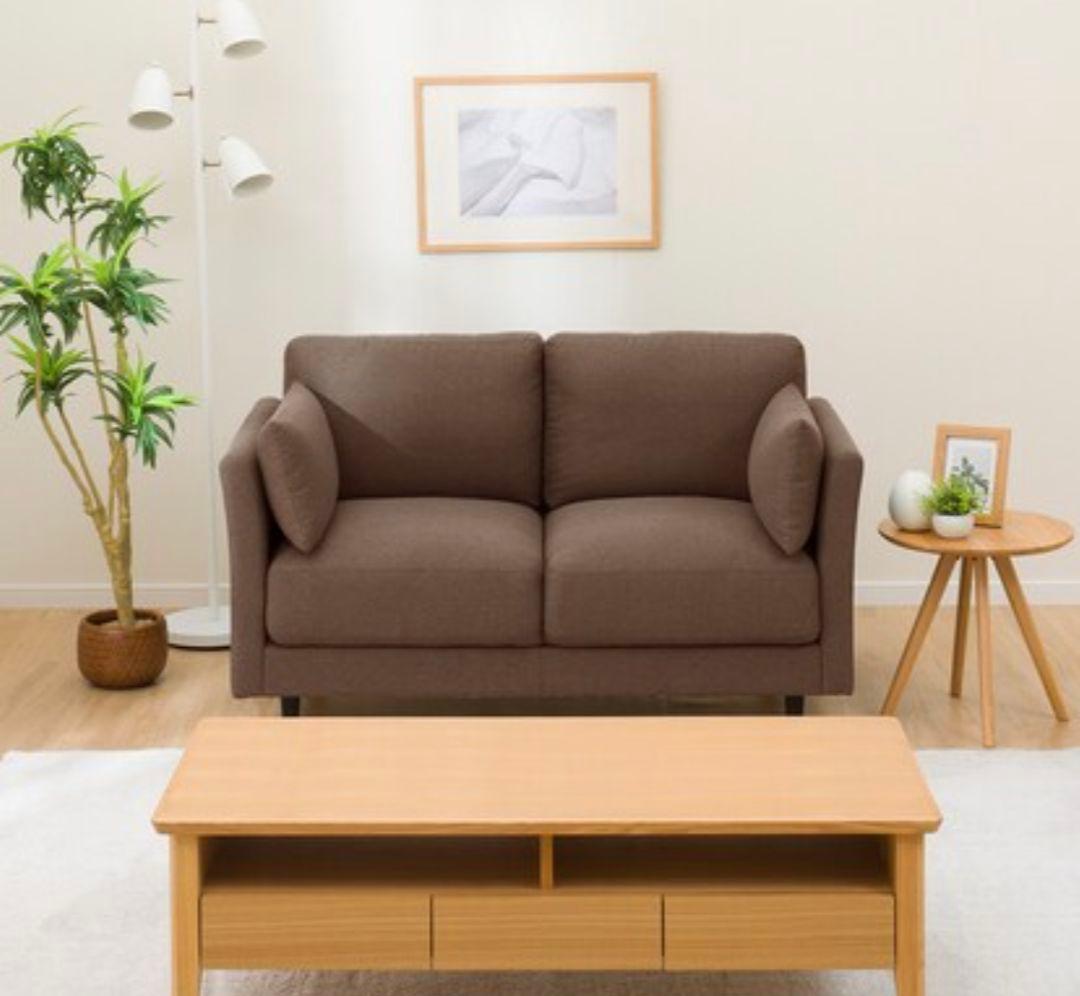 ニトリ　2人用布張りソファ　ダークモカ