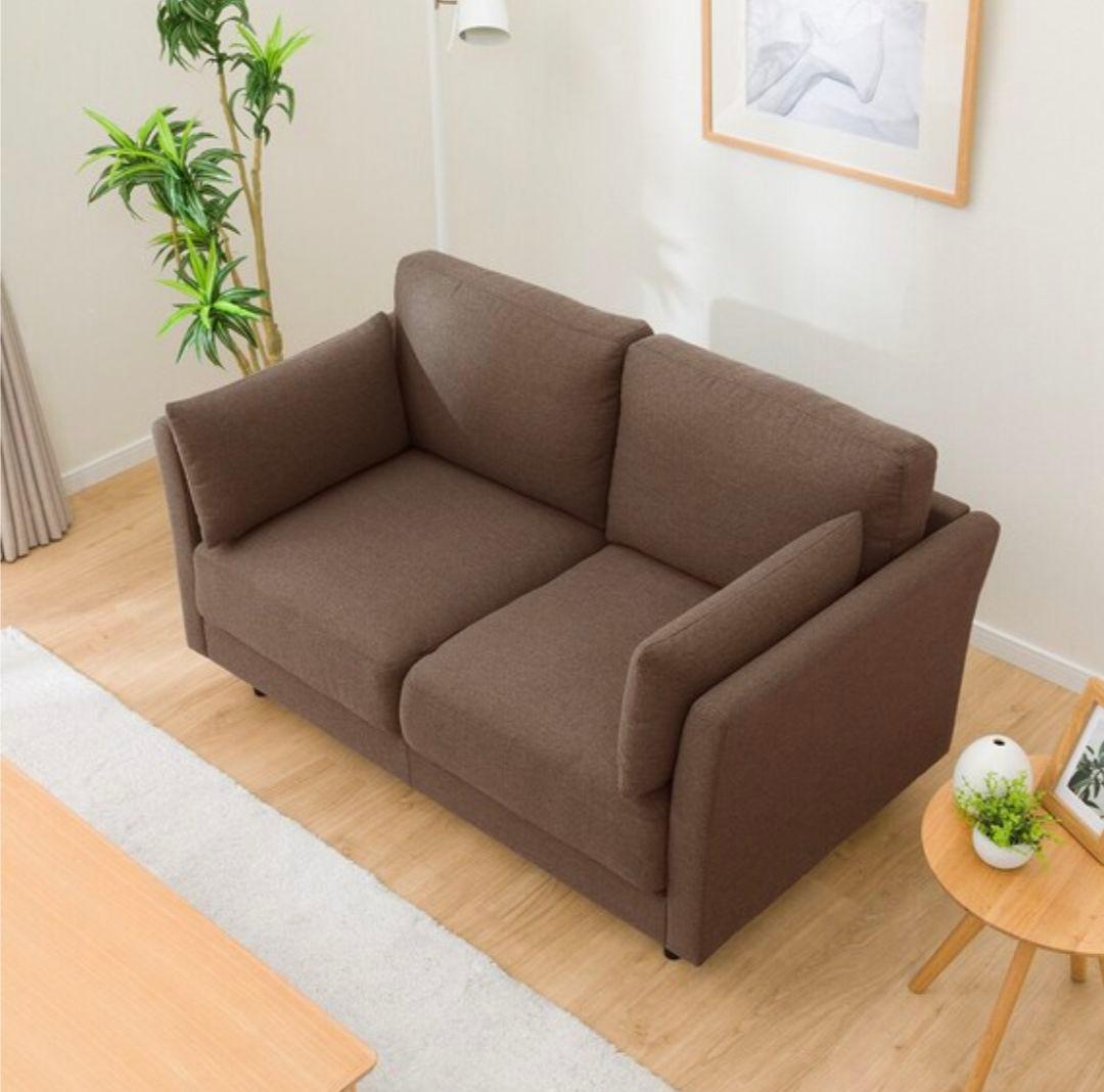 ニトリ　2人用布張りソファ　ダークモカ