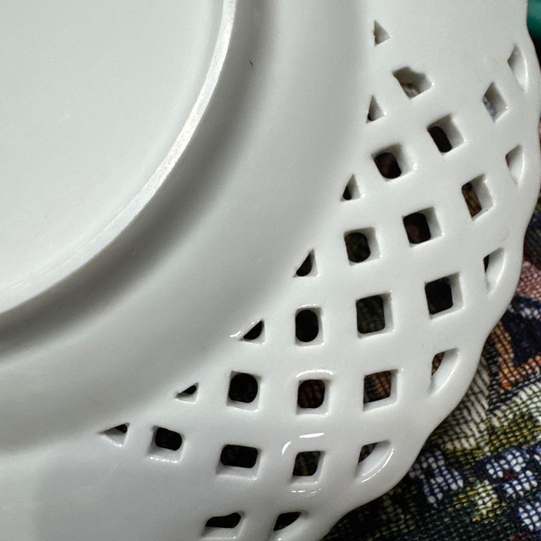 マイセン MEISSEN ピンクローズ 透かしプレート 飾り皿