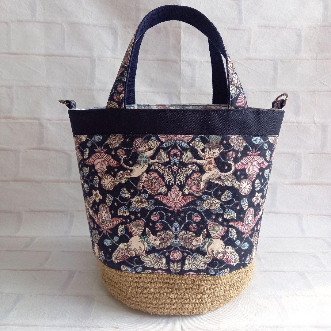 【専用】ジョリーフルール 麻かごトートバッグ ハンドメイド
