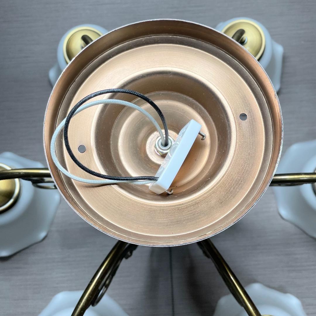 ✨存在感抜群✨ヤマギワ シャンデリア 6灯 真鍮 ガラス ウッド クラシカル