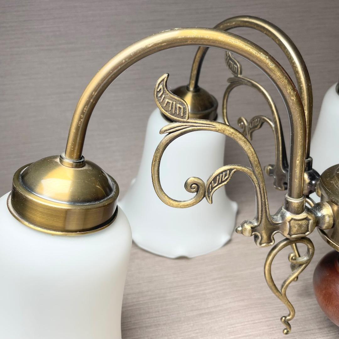 ✨存在感抜群✨ヤマギワ シャンデリア 6灯 真鍮 ガラス ウッド クラシカル