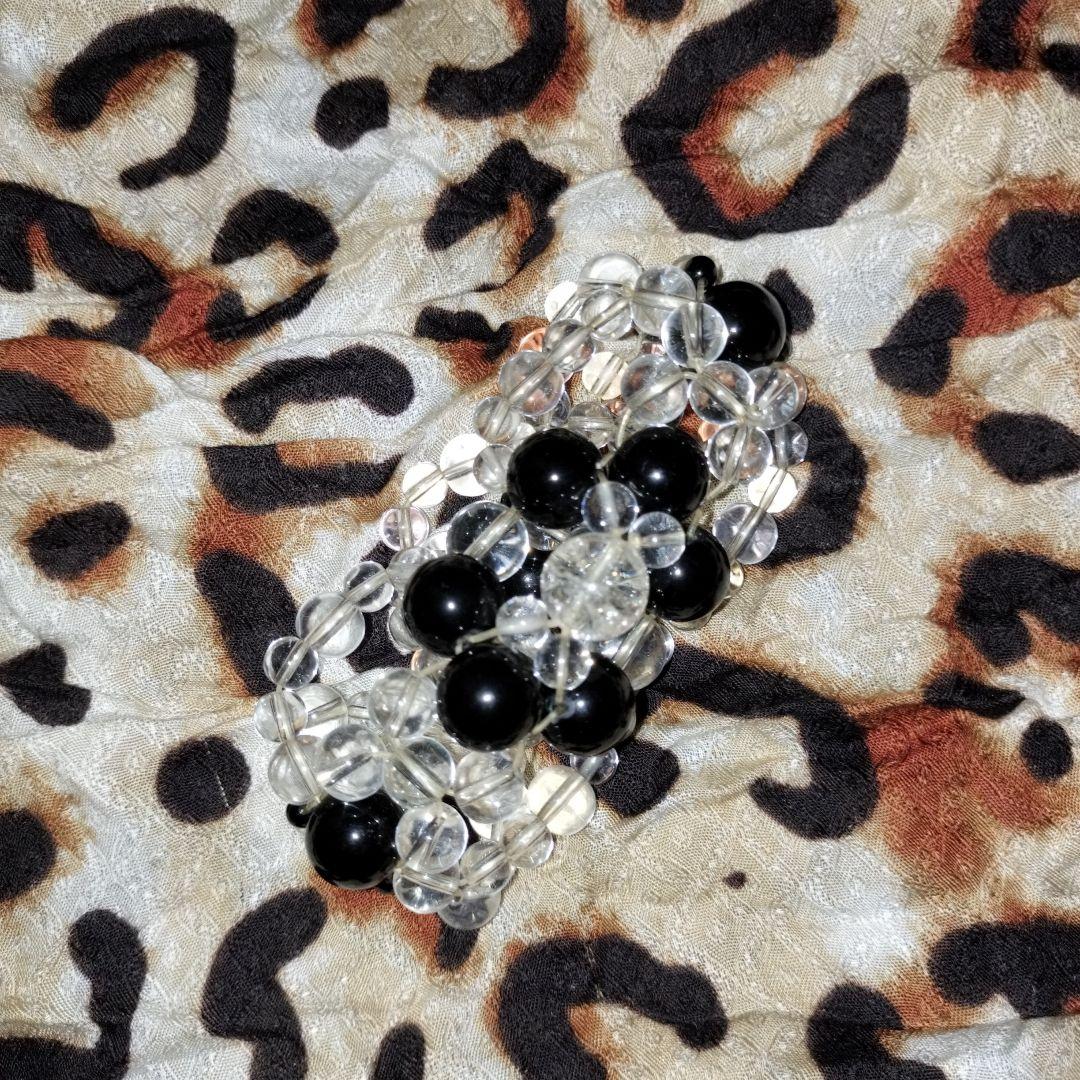 世界に一つ！クリスタル水晶とオニキス　世界に一つ　珍しい豪華なブレスレット