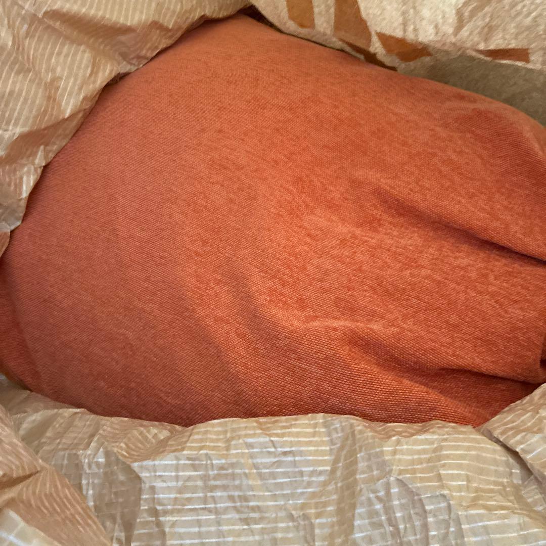 【美品】テトラグランデ ビーズクッション オレンジビッグ 大東寝具