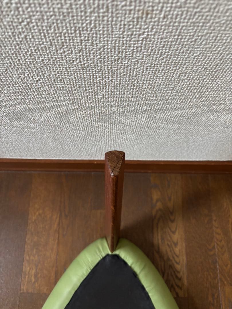 【レア】OMUSUBI（おむすび）スツール　小泉誠　グリーン　レザー　チーク