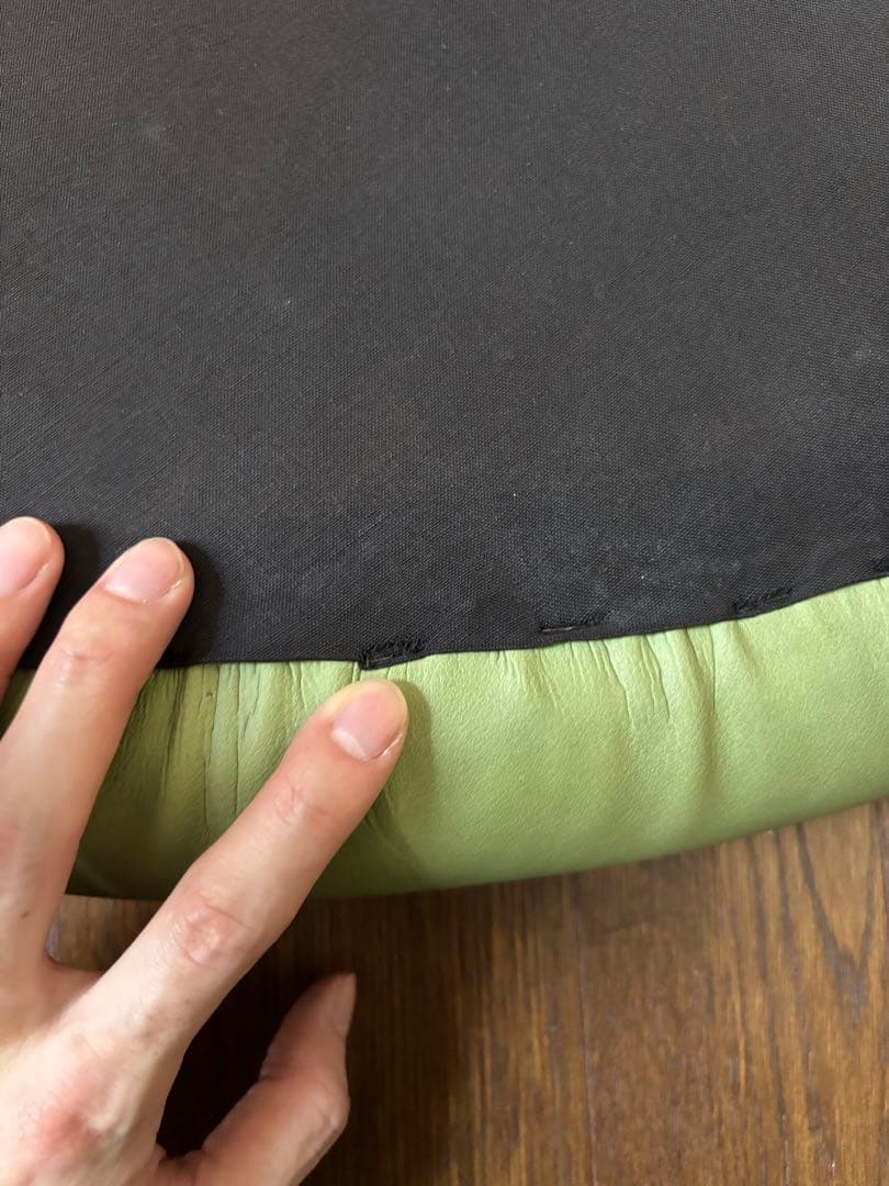 【レア】OMUSUBI（おむすび）スツール　小泉誠　グリーン　レザー　チーク