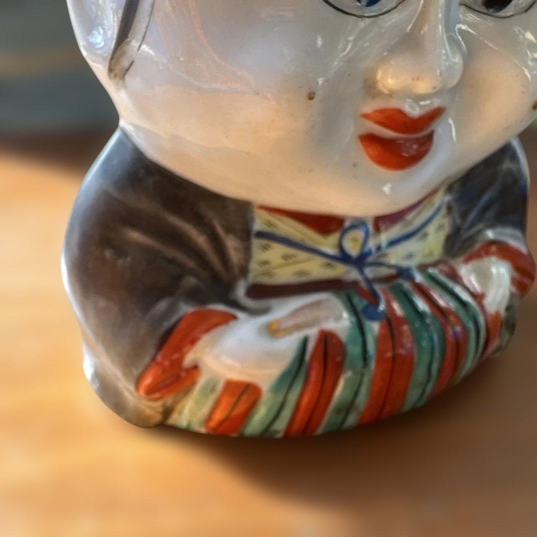 骨董　置物　縁起物　福助　明治　大正　時代物