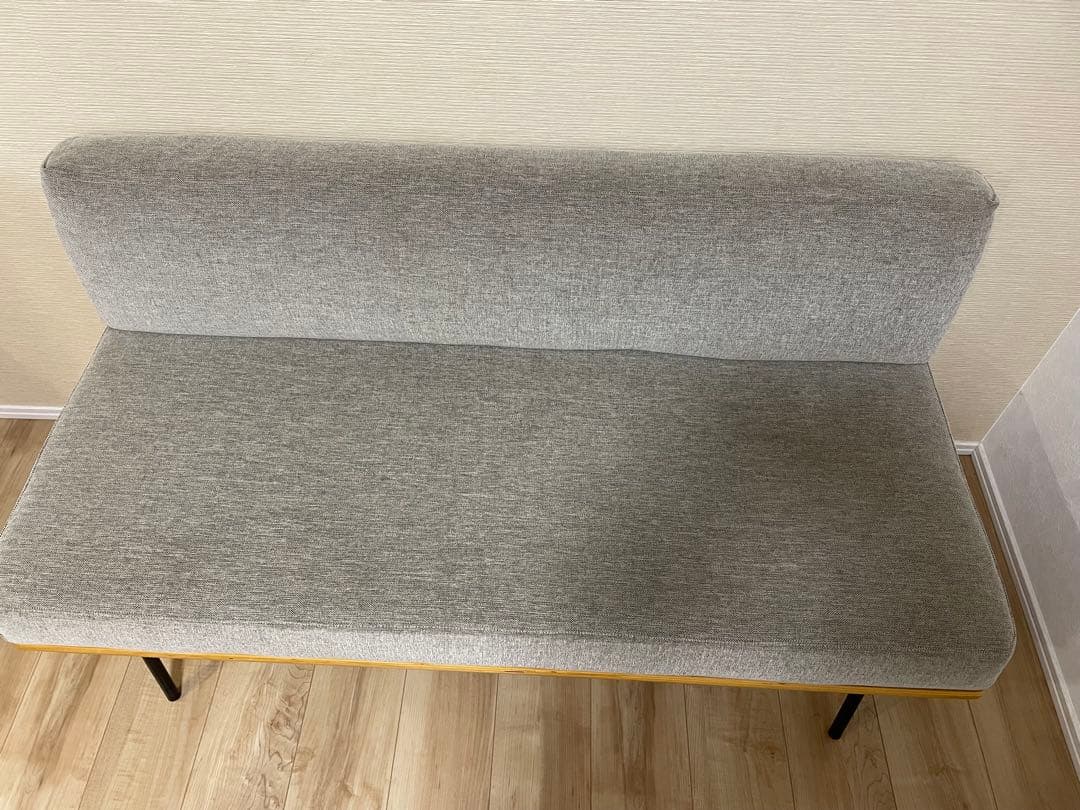 グレー 布地 2人掛けソファ　unico ウニコ