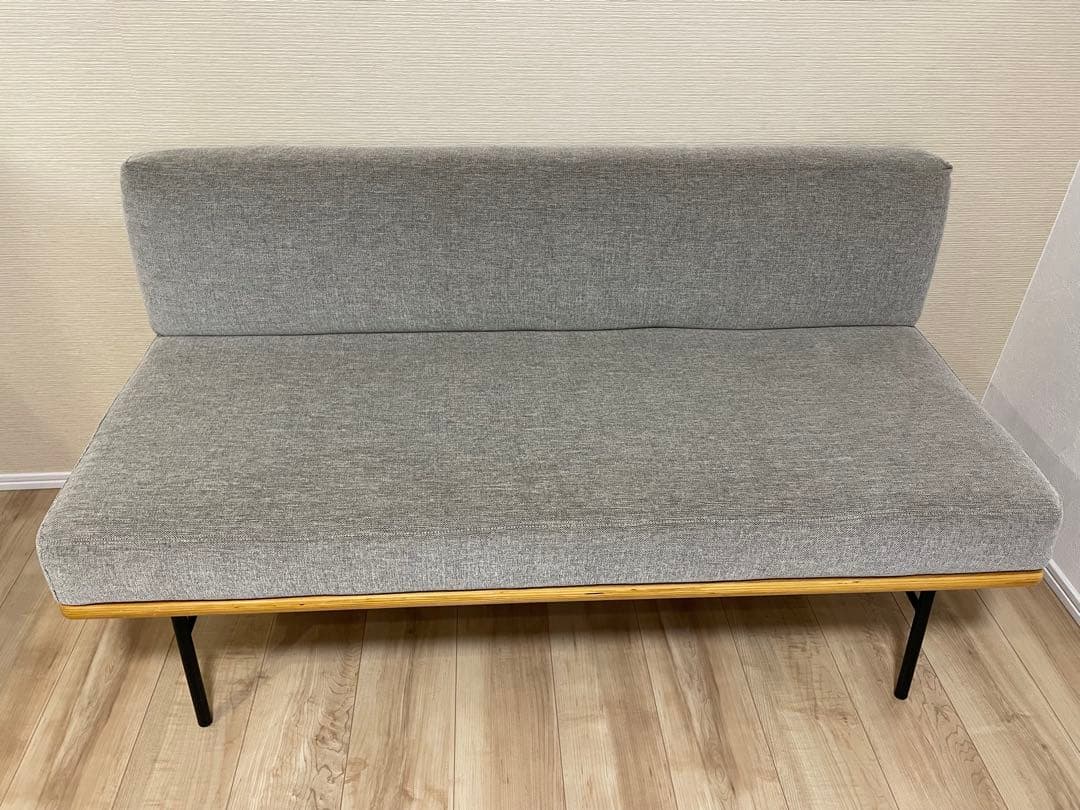 グレー 布地 2人掛けソファ　unico ウニコ