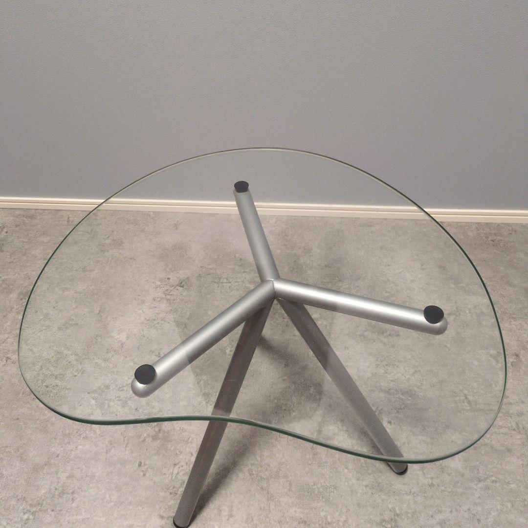 ガラステーブル 三脚 サイドテーブル ローテーブル