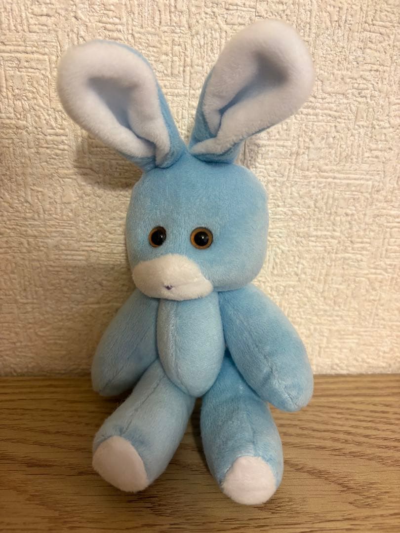 うさじ　水色　ハンドメイドぬいぐるみ くまきち 雷鳥つめ