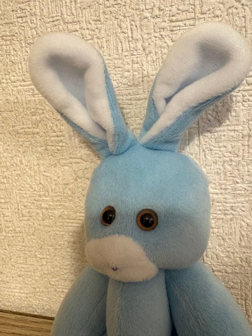 うさじ　水色　ハンドメイドぬいぐるみ くまきち 雷鳥つめ