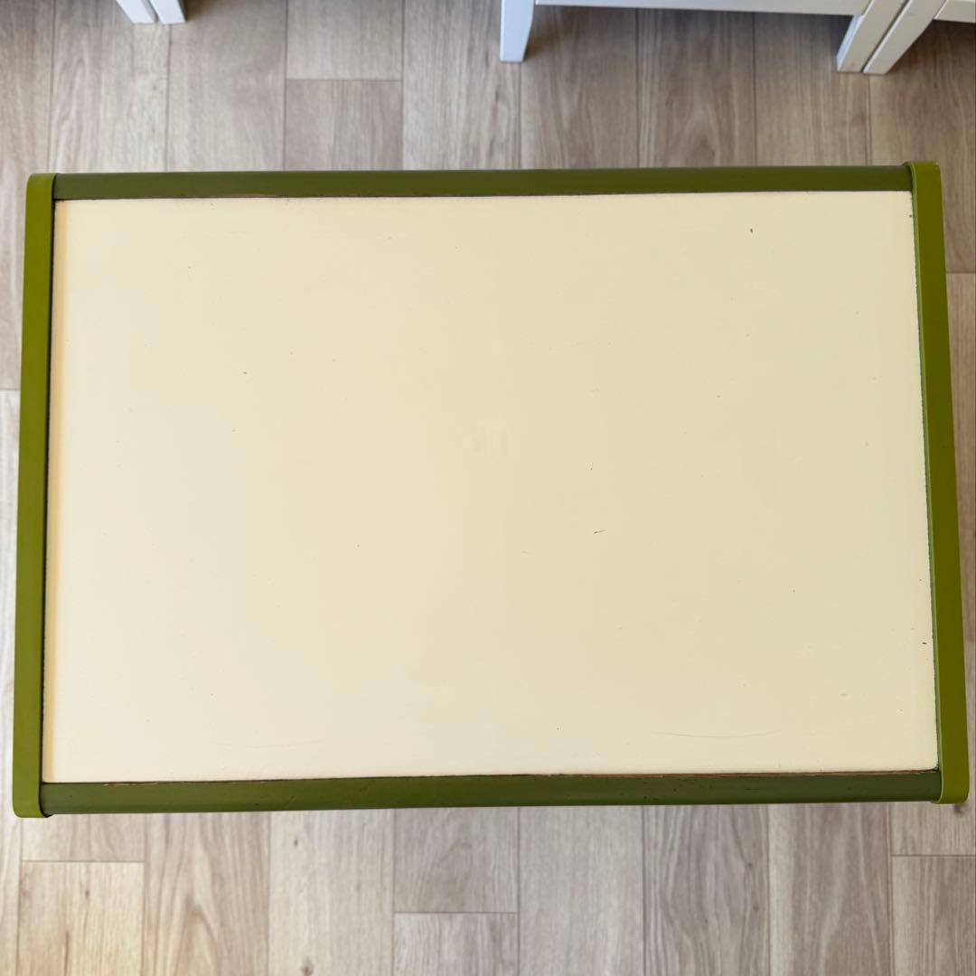 ③テーブル 昭和レトロポップ ソファ テーブル セット グリーンストライプ