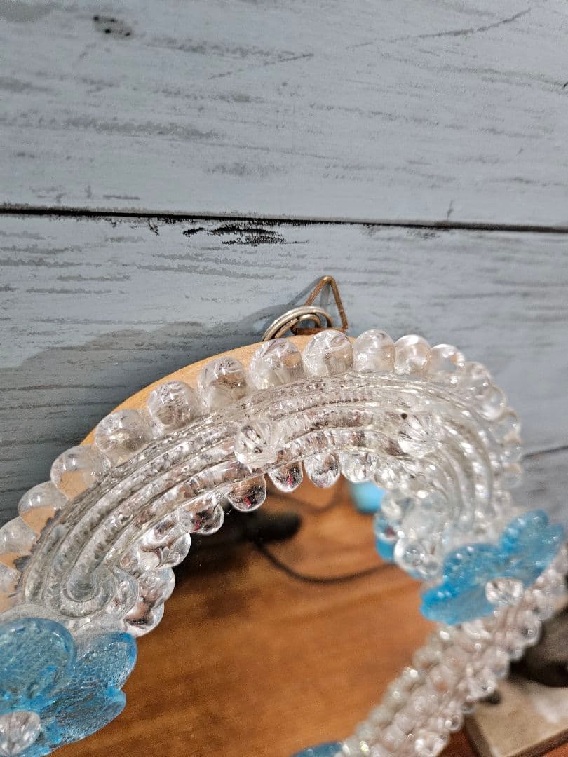 ヴィンテージ ベネチアンガラス 壁掛け ウォールミラー 鏡 イタリア製