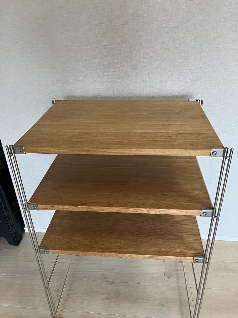 [無印良品] ステンレスユニットシェルフ オーク材棚 小 (中古品)