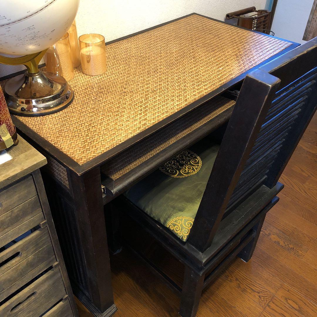 アジアン ヴィンテージ ワーク用デスク&チェア 店舗用ディスプレイにも