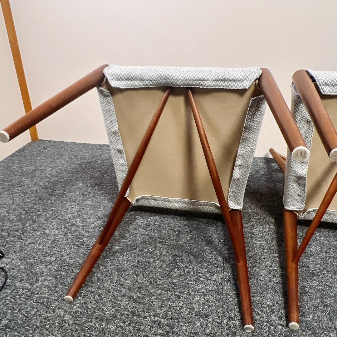 【美品】飛騨の家具 日進木工 グロウ 北欧風ナチュラルダイニングチェア2脚