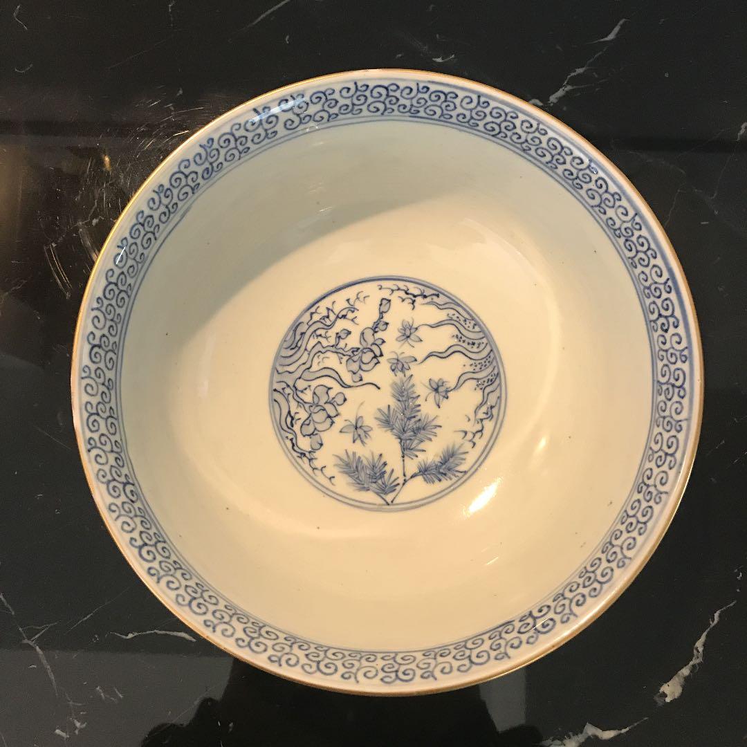 伊万里染錦幕図大鉢