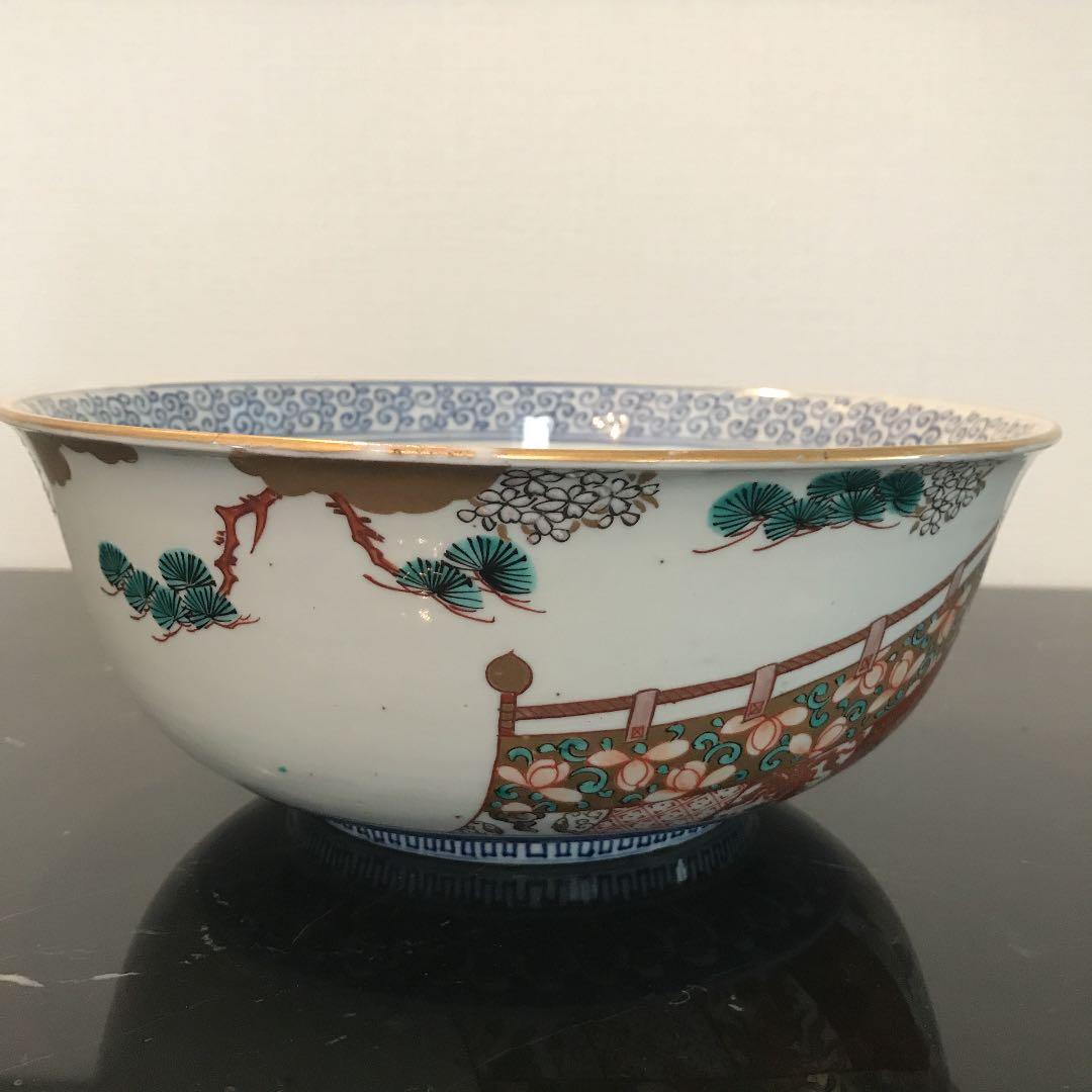 伊万里染錦幕図大鉢