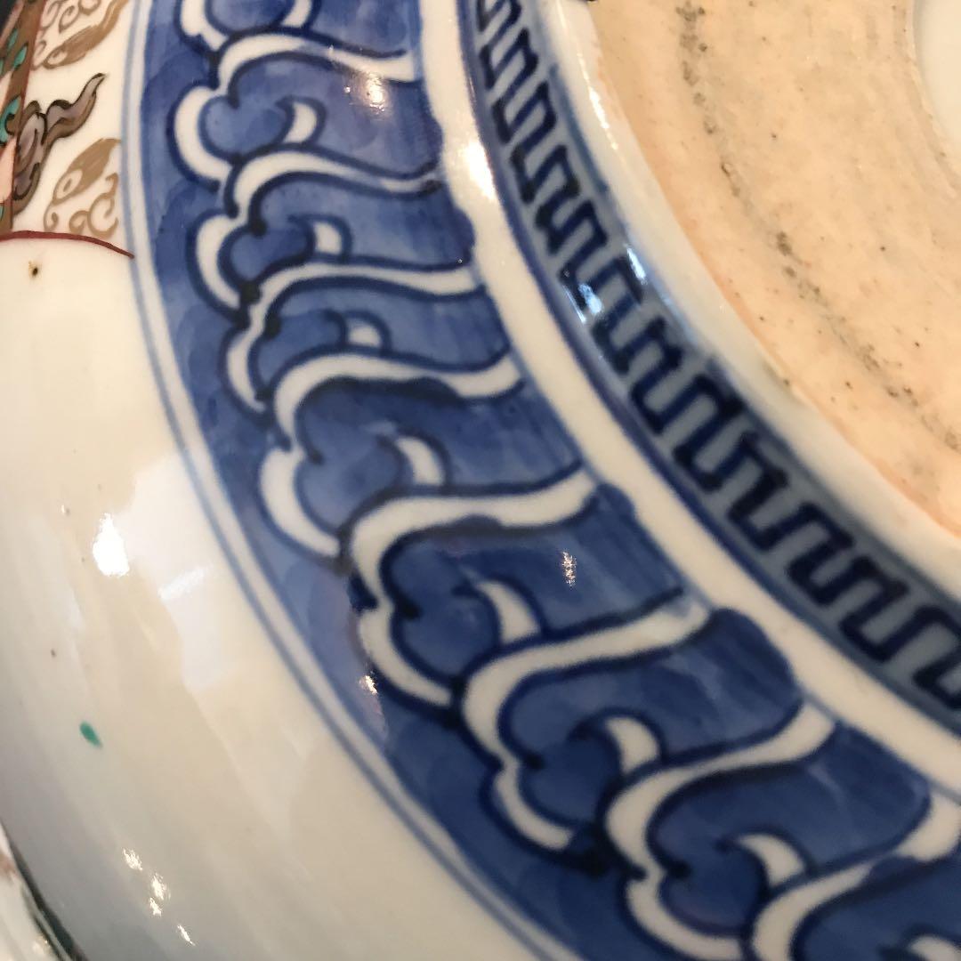 伊万里染錦幕図大鉢