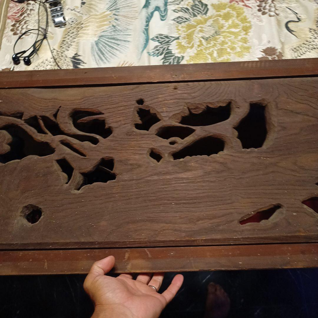 天女　欄間　大型　彫刻　木彫　女神　神様　龍　雲　和柄　現状品