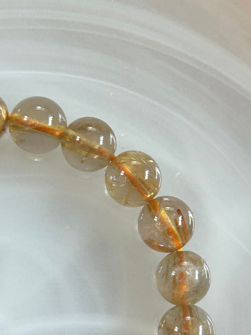 ゴールドルチルクォーツブレスレット8.5