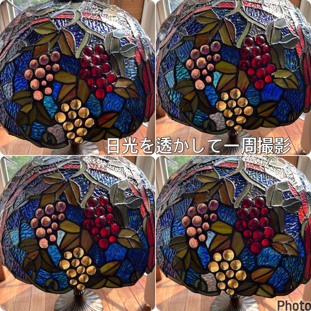 新品未使用　特大　ステンドランプ　ステンドガラス　ブドウ　葡萄　卓上ライト　開運