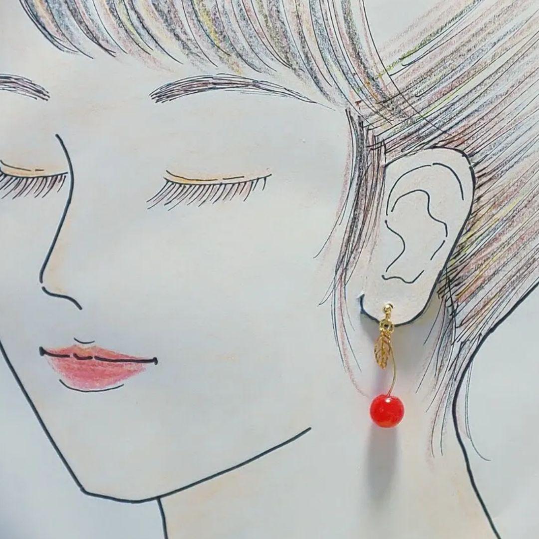 【535】さくらんぼのピアス／イヤリング