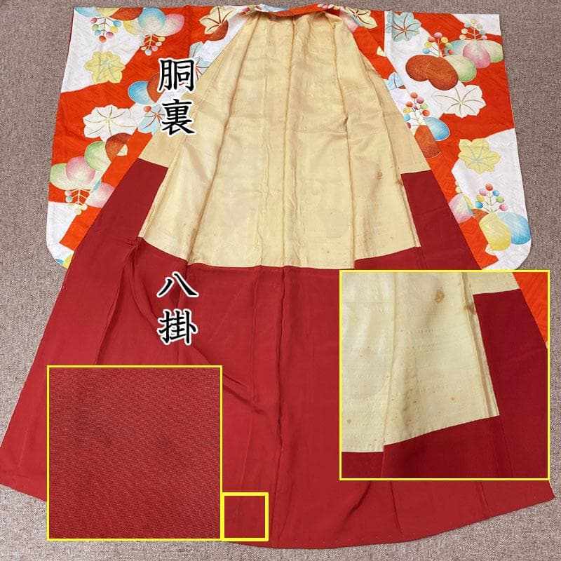 510ag40◎七五三 七歳 女児 着物&袋帯 セミアンティーク 金彩 白◎