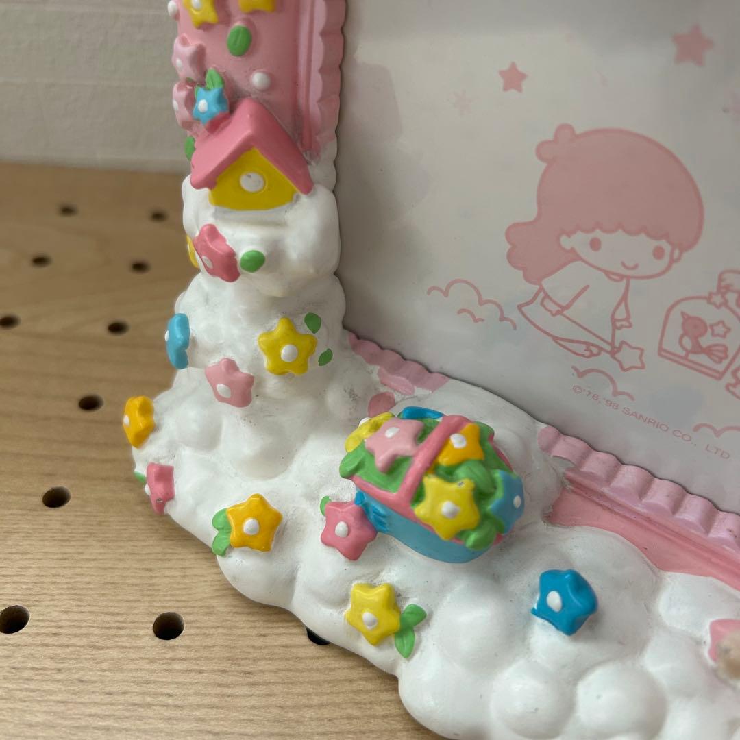 希少★キキララ　L判写真立て　陶器製　昭和レトロ　リトルツインスターズ　サンリオ