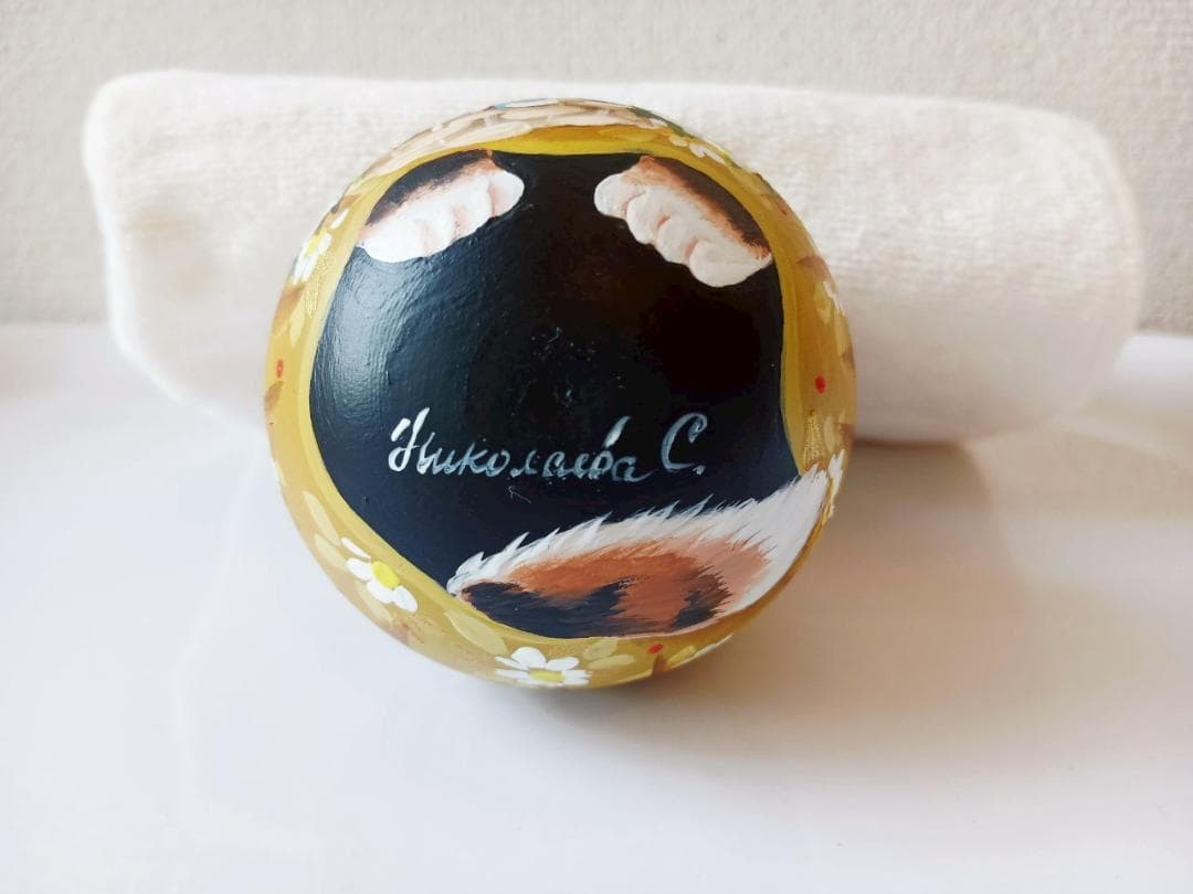 【CBT104】9cm級 北欧雑貨　ネコのおきあがりこぼし(大) スベトラーナ