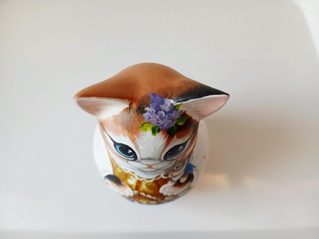 【CBT104】9cm級 北欧雑貨　ネコのおきあがりこぼし(大) スベトラーナ