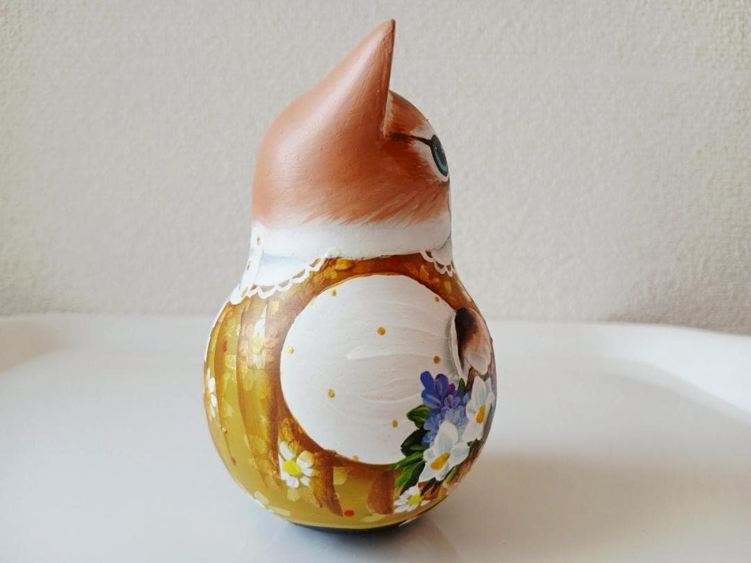 【CBT104】9cm級 北欧雑貨　ネコのおきあがりこぼし(大) スベトラーナ