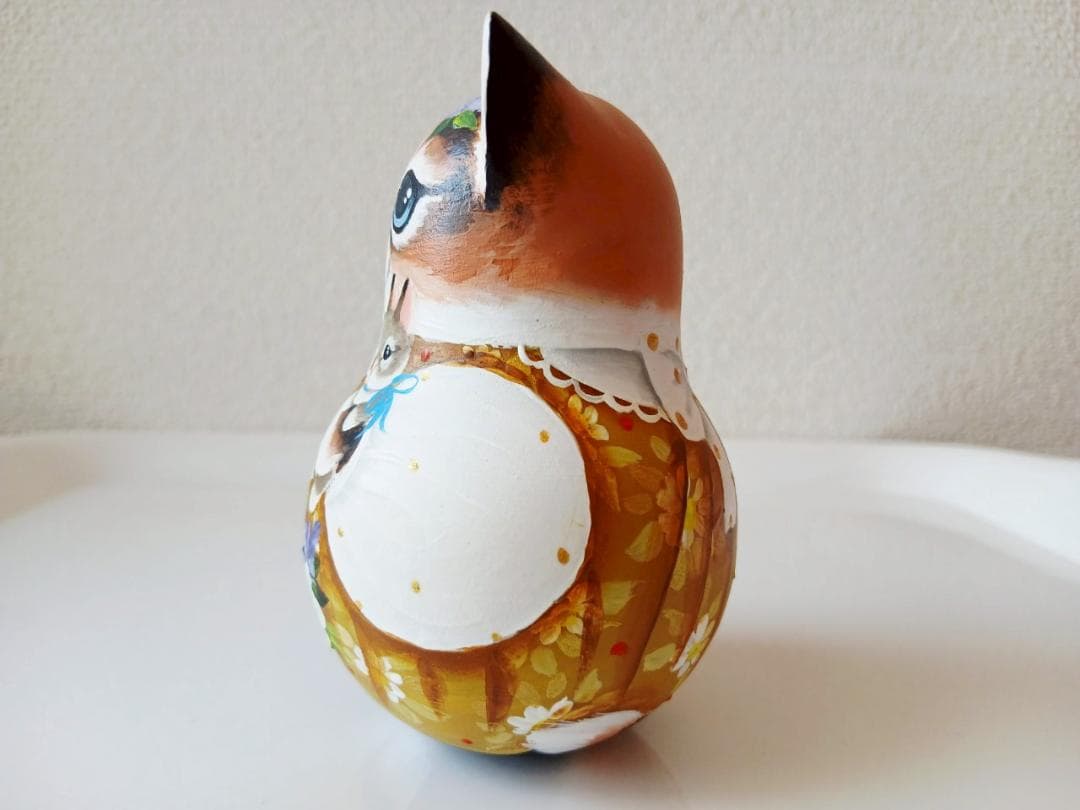 【CBT104】9cm級 北欧雑貨　ネコのおきあがりこぼし(大) スベトラーナ