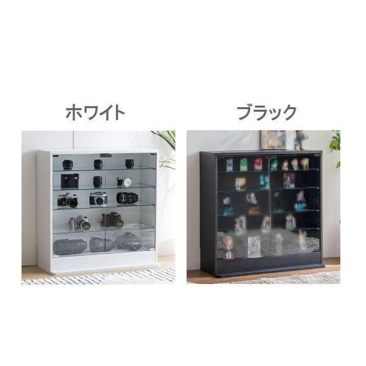 ☆【幅80cm×奥行28cm】 ガラスケース　コレクションケース　ホワイト