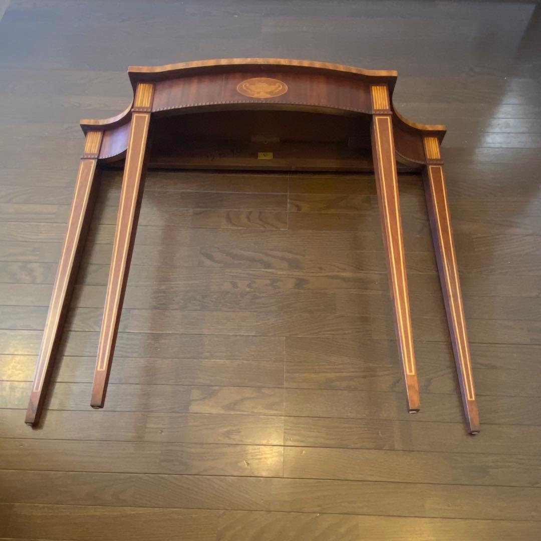 マホガニー材　コンソールテーブル 象嵌細工付き　アンティーク