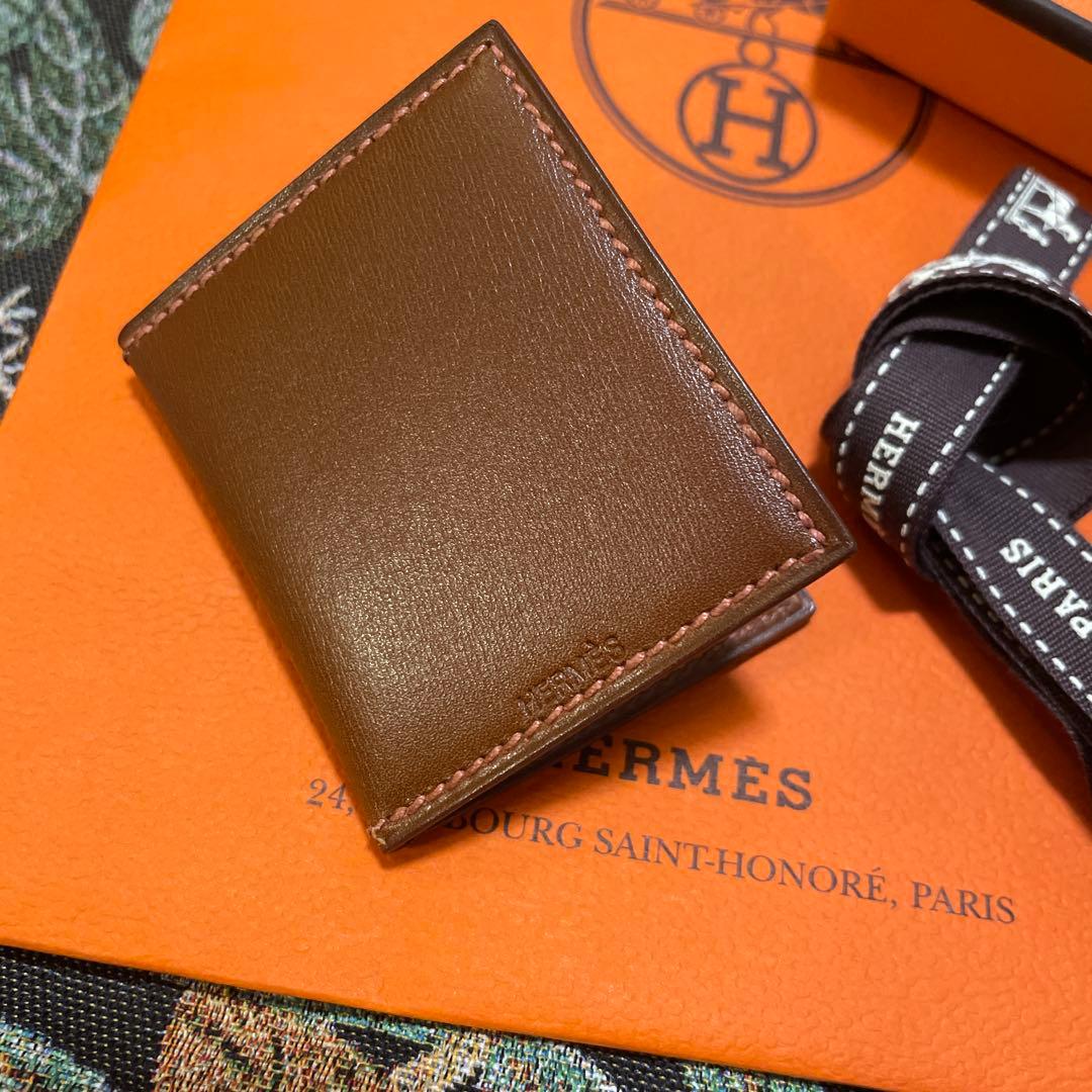 HERMES エルメス　ミニ フォトフレーム　クシュベル　ブラウン