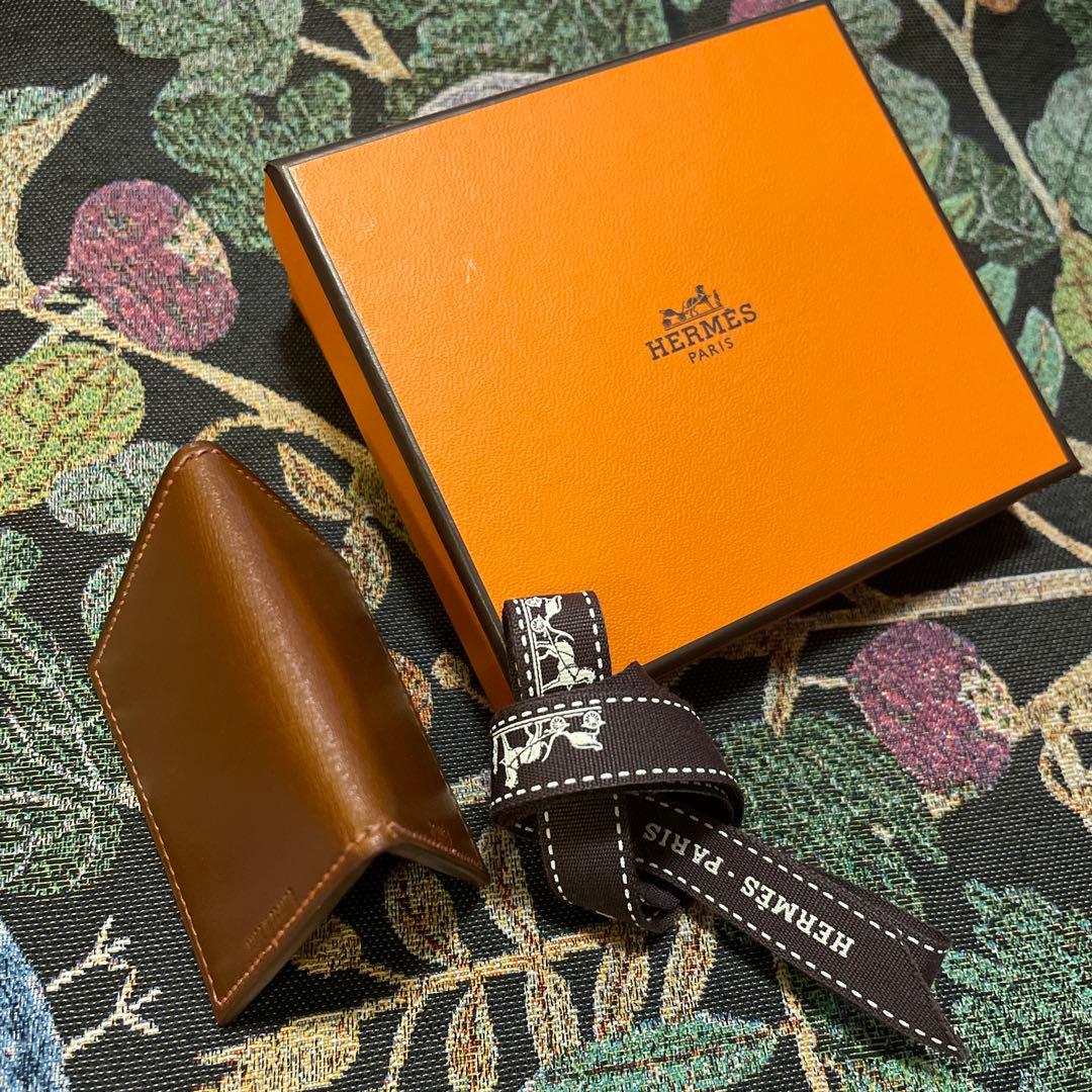 HERMES エルメス　ミニ フォトフレーム　クシュベル　ブラウン