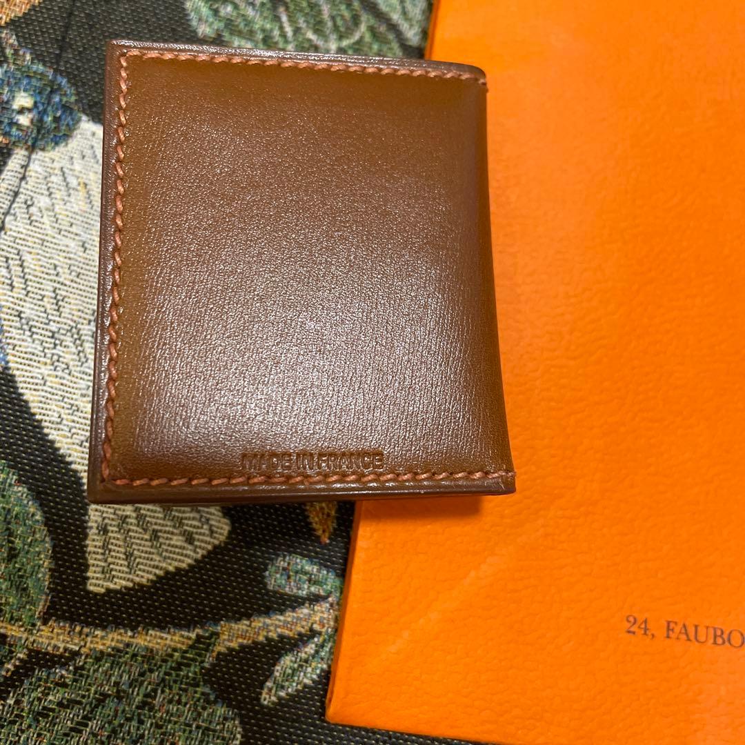 HERMES エルメス　ミニ フォトフレーム　クシュベル　ブラウン