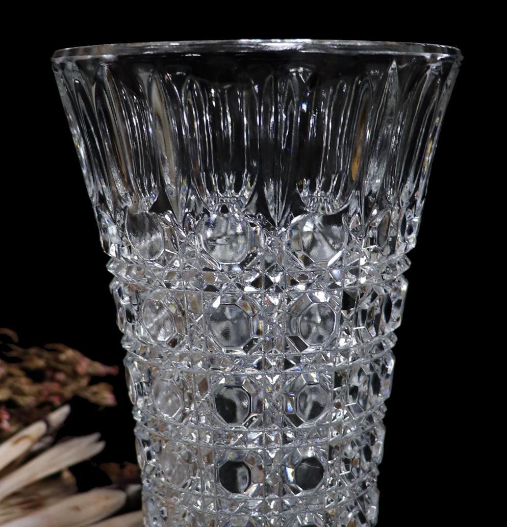 オールド・バカラ 大型 23cm 1.3kg ディアマン・ピエーリー 花瓶