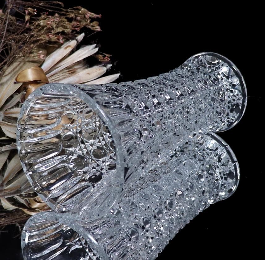 オールド・バカラ 大型 23cm 1.3kg ディアマン・ピエーリー 花瓶