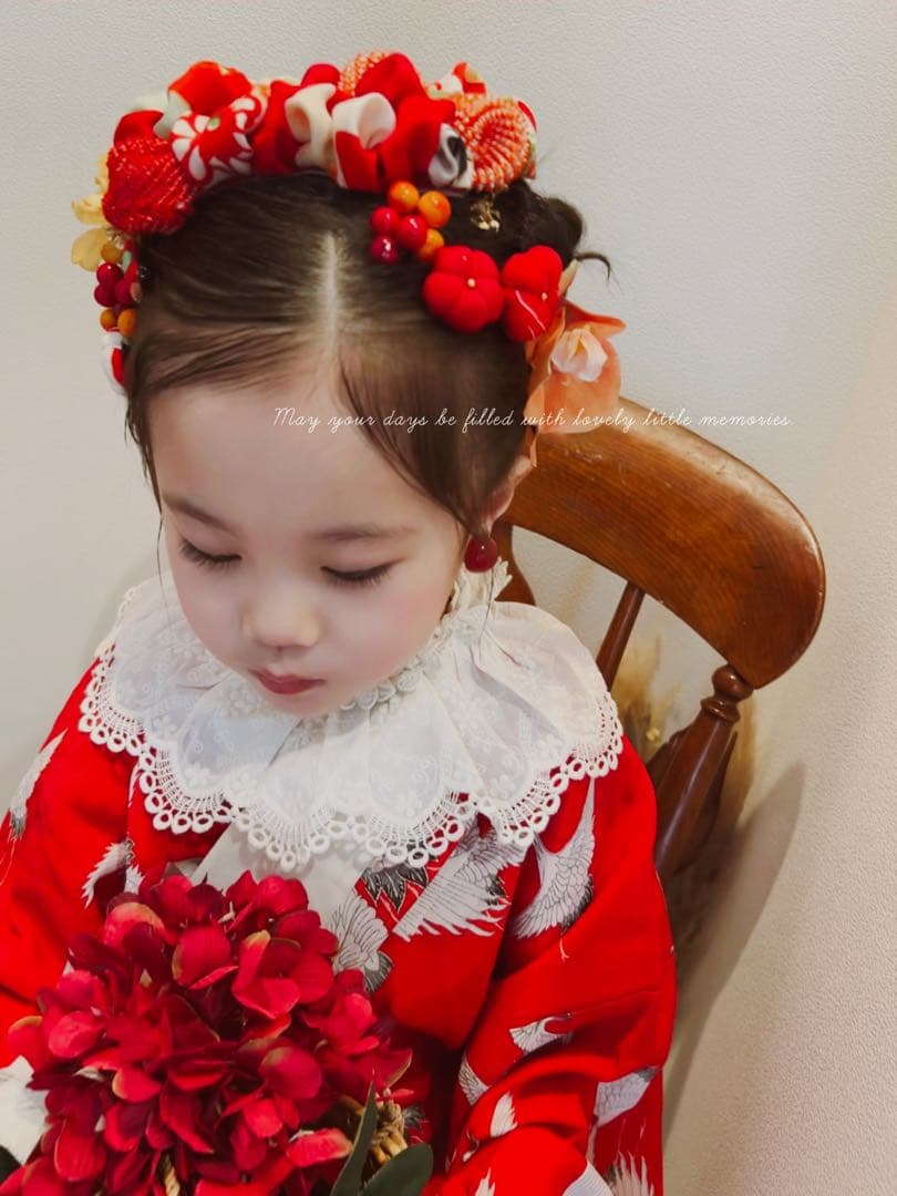 h*r様 七五三　七五三髪飾り　ヘッドドレス　着物髪飾り　リメイク髪飾り　029